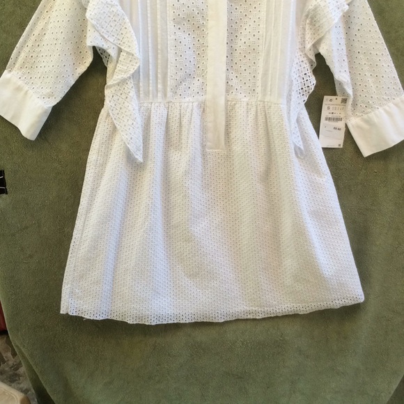 Zara Basic White Dress Size Small NEW Long Sleeves - Picture 5 of 6